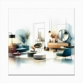 Modern Living Room 2 Canvas Print