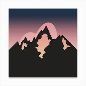 Silhouette Of Mountains Canvas Print