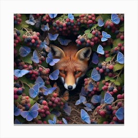 Fox In The Bushes 1 Canvas Print