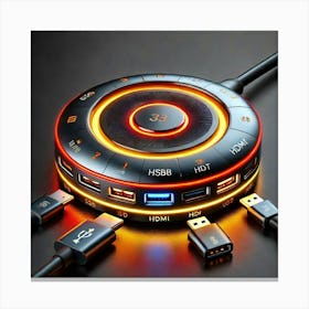 Flame Colored Usb C Hub Canvas Print