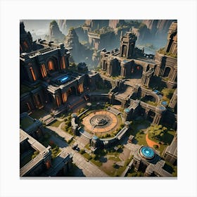 City In Dota 2 Canvas Print