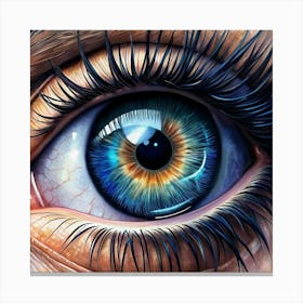 Close Up Of A Blue Eye Canvas Print