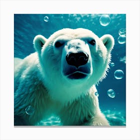 Under the Sea, Polar Bear Cub Swimming 1 Canvas Print