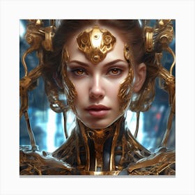Futuristic Golden Queen Canvas Print