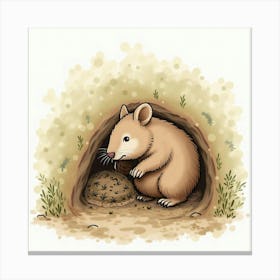 Rat In A Hole Canvas Print