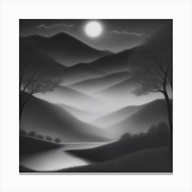 Moonlight In The Mountains 2 Canvas Print