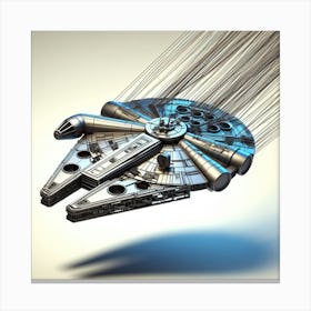 The Millennium Falcon Takes Flight: A Ballet of Metal and Starlight 3 Canvas Print