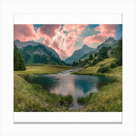 Sunset In The Mountains Canvas Print