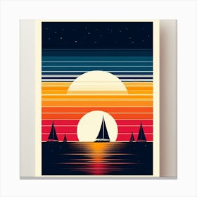 Sunset Sailboats 1 Canvas Print