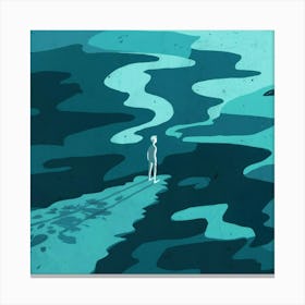 Man In The Water 2 Canvas Print