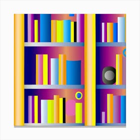 Colorful Bookshelves Canvas Print