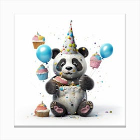 Birthday Panda 2 Canvas Print