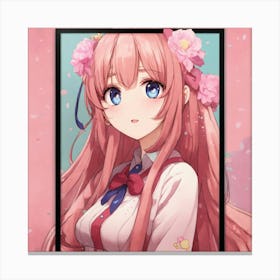 Kawaii Anime Woman Pose Poster Canvas Print