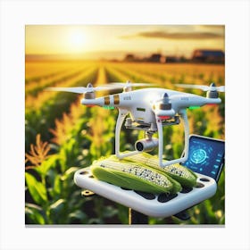 Drone In A Corn Field Canvas Print