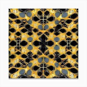 Abstract Gold And Black Pattern Canvas Print