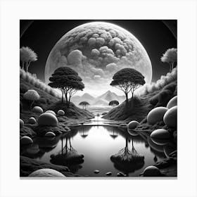 Black And White Landscape Canvas Print