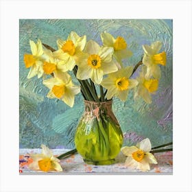 Firefly Vintage Daffodils In A Vase 37209 Canvas Print