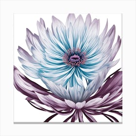 Blue Gerbera Flower Canvas Print