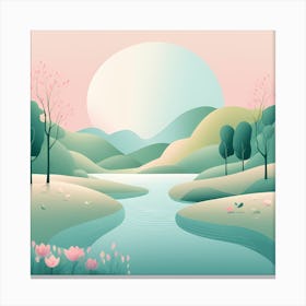 THE LAKE 12 VECTOR ART Canvas Print