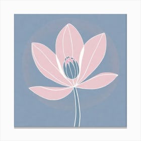 A White And Pink Flower In Minimalist Style Square Composition 92 Canvas Print