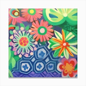 große Bunte Abstrakte Botanic Canvas Print