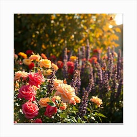 Roses In The Garden 1 Canvas Print