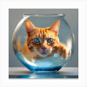 Cat In A Fish Bowl30 Canvas Print