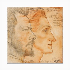 Portraits Of Albert Verwey And Stefan George (1901), Jan Toorop Canvas Print