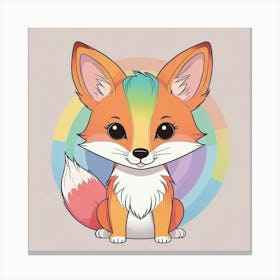 Rainbow Fox Canvas Print