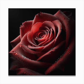 Red Rose On A Black Background Canvas Print