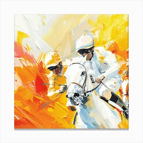 Jockeys Racing Horses Canvas Print