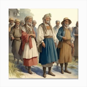 Men In Traditional Clothing Canvas Print