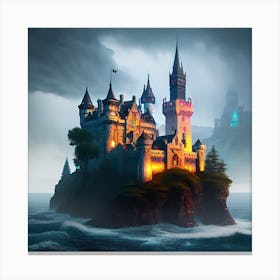 Castle In The Sea Canvas Print