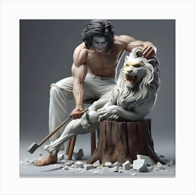 Lion King, The Joker With A Lion king Canvas Print
