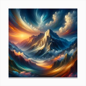 Mountains And Clouds Canvas Print