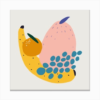 Fruit Bowl Square Canvas Print