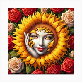 Sunflower Face Canvas Print