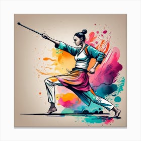 Chinese Martial Arts - Martial Arts - Bo Staff Canvas Print