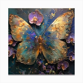 Butterfly With Orchids 3 Canvas Print