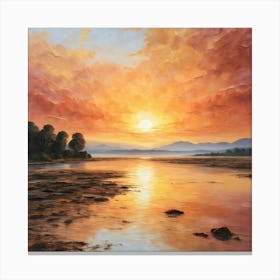 Sunset Over The Loch Canvas Print