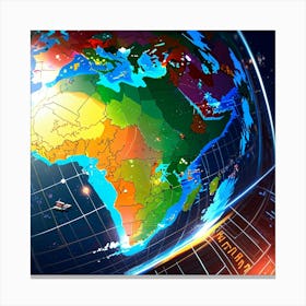 Globe Of Africa Canvas Print