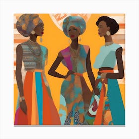 Three African Women 3 Canvas Print