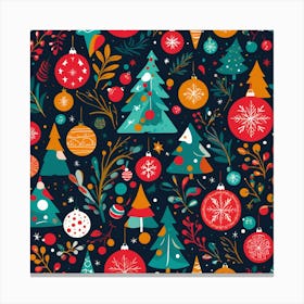 Christmas Tree Seamless Pattern 2 Canvas Print