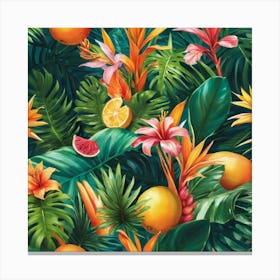 Tropical Fruit Wallpaper paintings art print Canvas Print