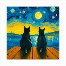 Cats At Night Canvas Print