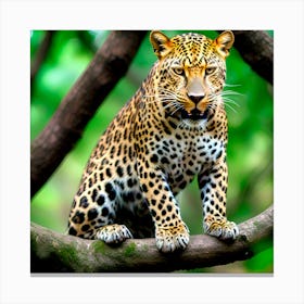 Leopard In The Jungle Canvas Print