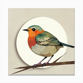 Abstract modernist Robin bird Canvas Print