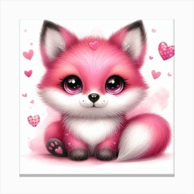 Fox Valentine's day 1 Canvas Print