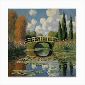 Water Lily Bridge Canvas Print