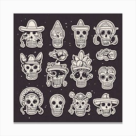 Day Of The Dead Skulls 5 Canvas Print